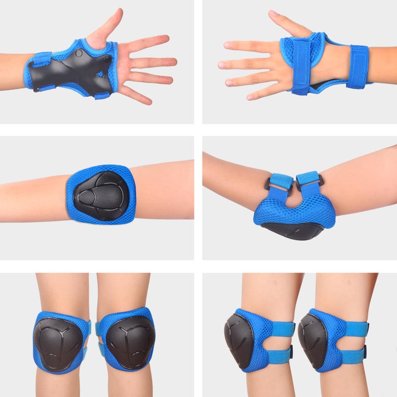 Banzk Kids/Youth Knee Pads and Elbow Pads Set with Wrist Guard 3 in 1 Kids Protective Gear Set for Kids 3-14 Years for Skateboard Roller Skating Skiing Rollerblading Cycling BMX Biking Running Scooter - Image 3